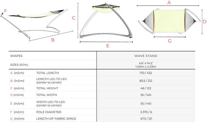 Wave Stand dimensioni